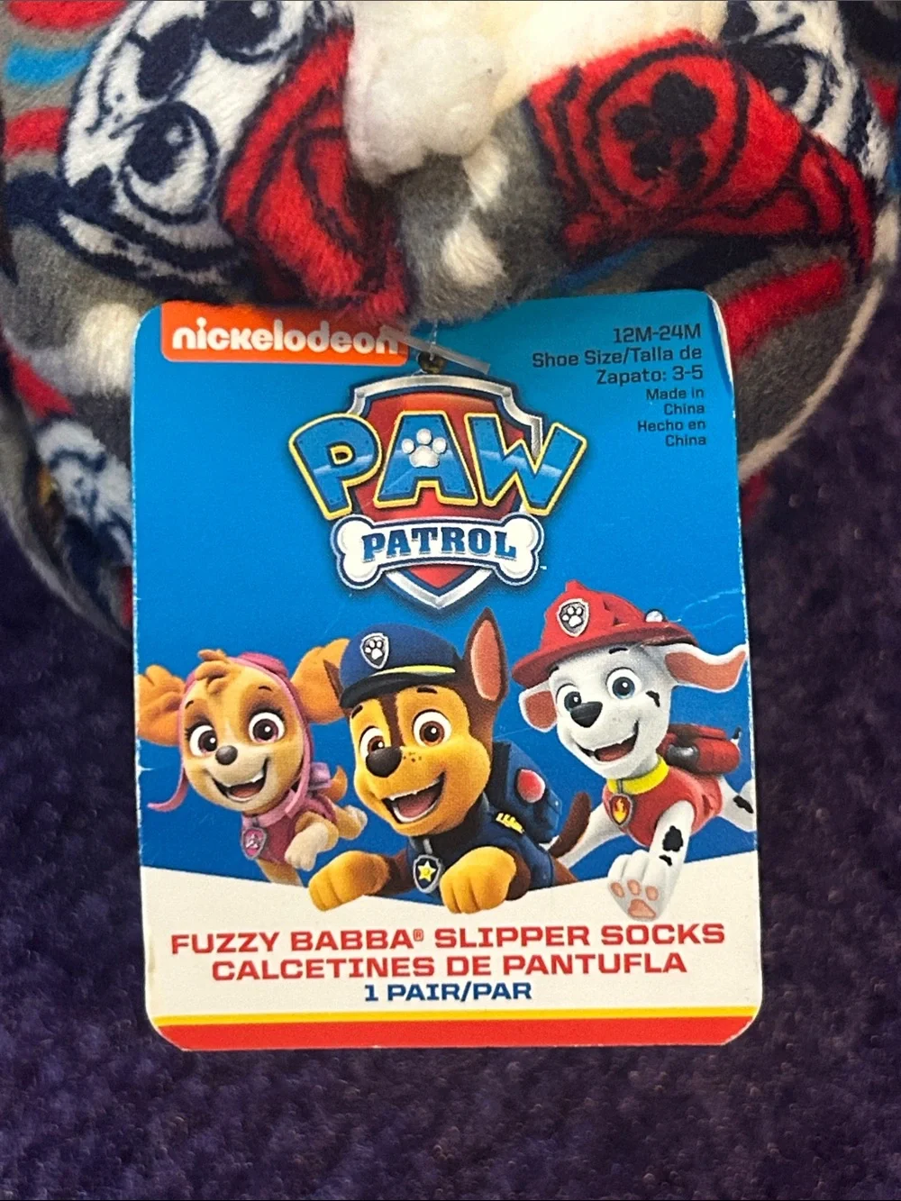 Paw patrol fuzzy babba slipper socks